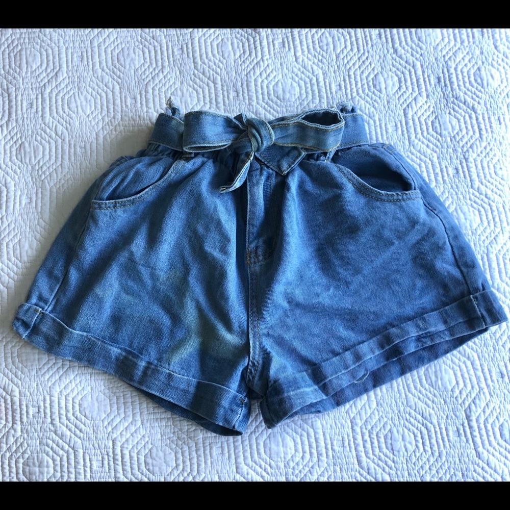 Vintage Paper Bag mom shorts with tie